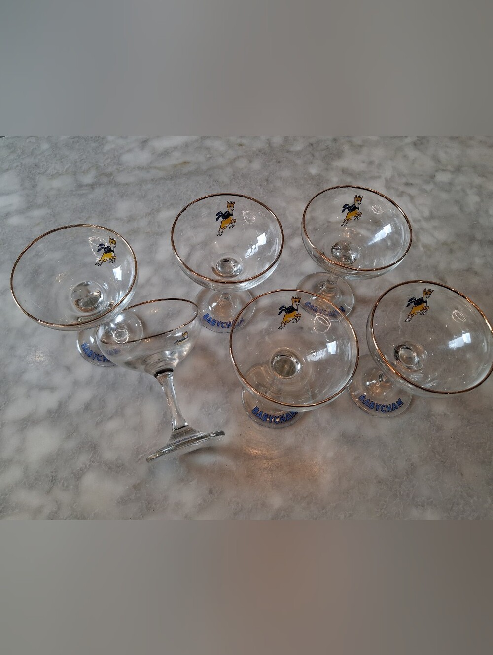 Baby Cham Vintage Cocktail Coupe Glasses - Set of 6